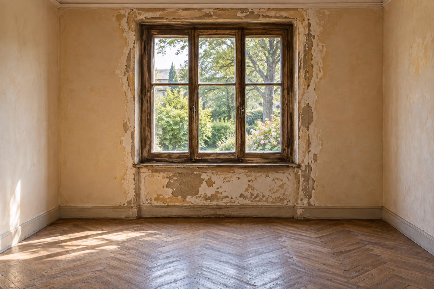 The same illustrative room before its window renovation