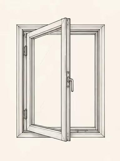 casement window elevation and construction detail